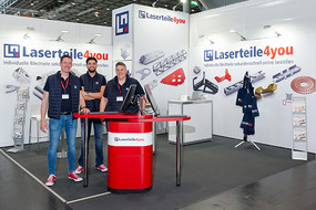 Messeteam Laserteile4you am Messestand Tube 2026