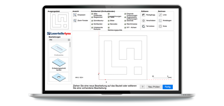 Aufgeklappter Laptop mit aufgerufenem 2d-Grafik-Editor