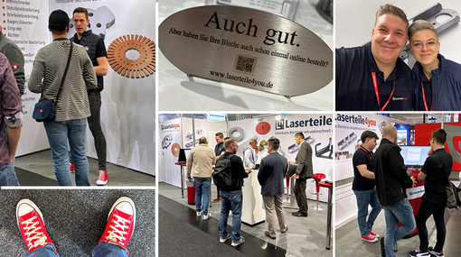 Collage Laserteile4you auf der Messe
