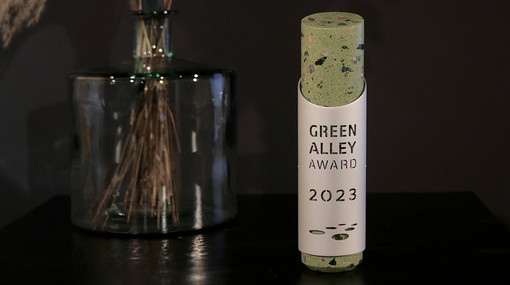 Detailfoto Green Alley Award mit Rohrlaserbearbeitung aus Aluminium