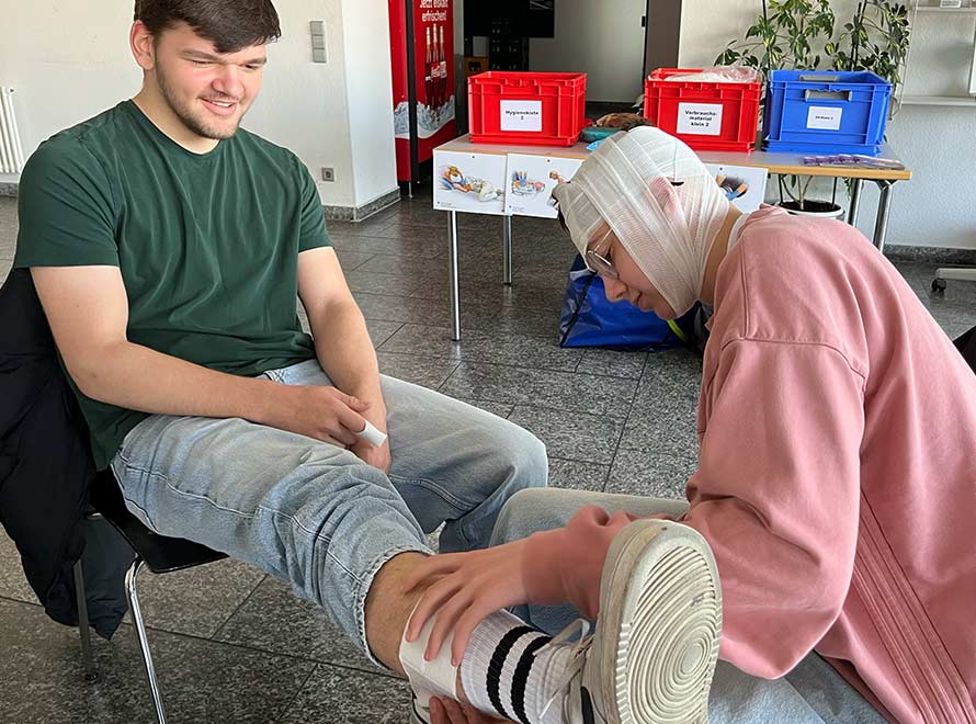 Aufnahme aus unserer Ersthelferschulung.
